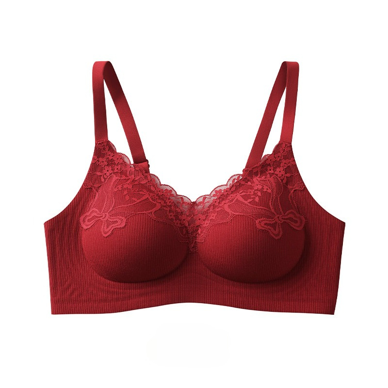 Women Fashion Ribbed Lace Bral - Wirefree Bra Comfort recension och pris
